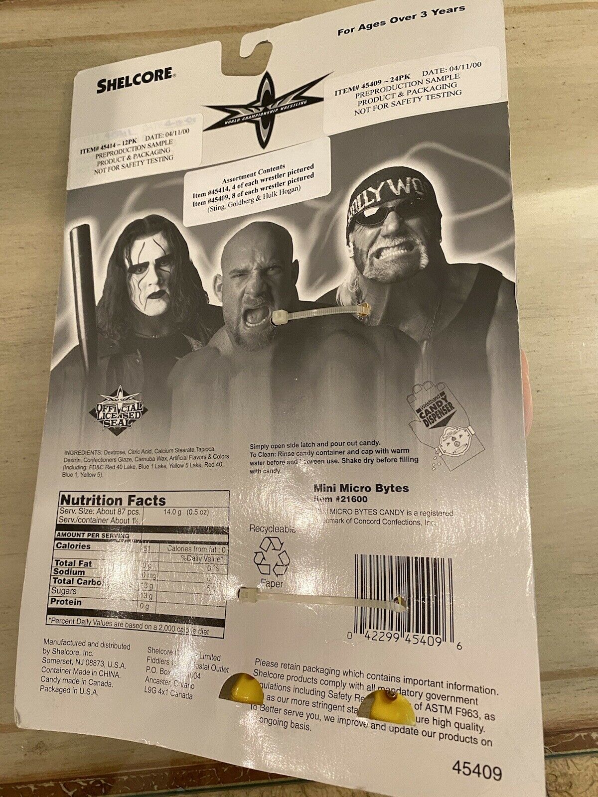 WCW Candy Bank Shelcore Inc Goldberg PWcatalog