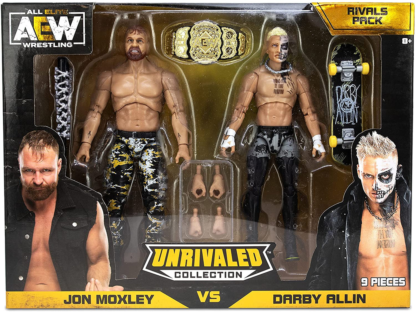 AEW Jazwares Unrivaled Collection Exclusive Jon Moxley vs. Darby Allin Rivals Pack Action & Toy Figures PWcatalog