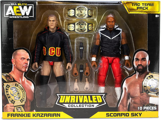 AEW Jazwares Unrivaled Collection Exclusive SCU Tag Team Pack: Frankie Kazarian & Scorpio Sky Action & Toy Figures PWcatalog