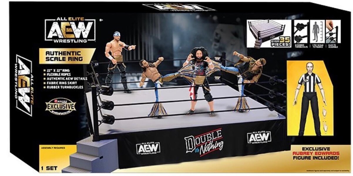 AEW Jazwares Unrivaled Collection Exclusive Authentic Scale Ring with Exclusive Aubrey Edwards Figure Included! Action & Toy Figures PWcatalog
