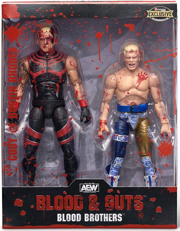 AEW Jazwares Unrivaled Collection Exclusive #18 "Blood & Guts: Blood Brothers": Dustin Rhodes & Cody Rhodes Action & Toy Figures PWcatalog