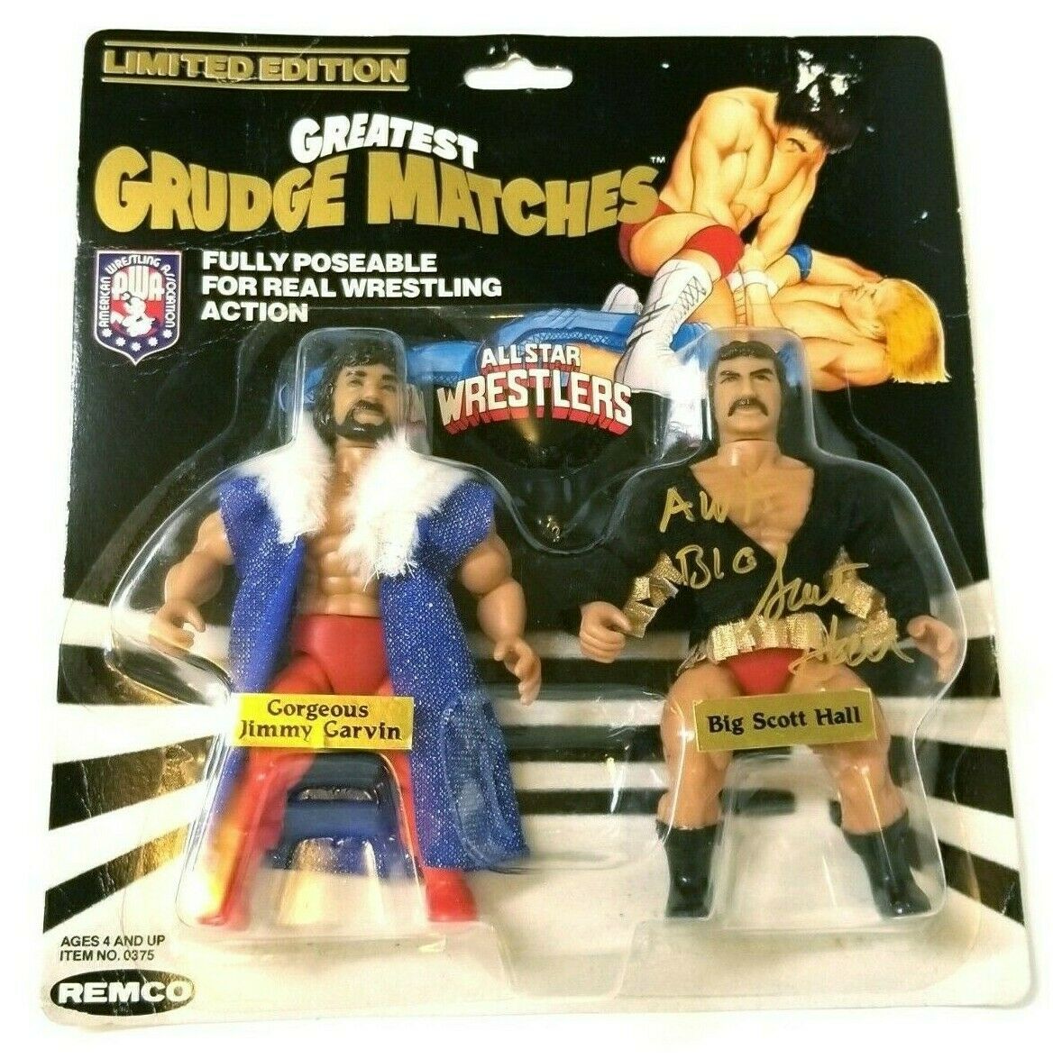 AWA Remco All Star Wrestlers 3 "Greatest Grudge Matches" Gorgeous Jimmy Garvin vs. Big Scott Hall Action & Toy Figures PWcatalog