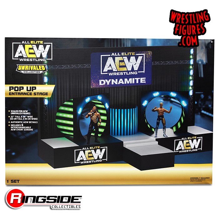 AEW Jazwares Unrivaled Collection Wrestling Rings & Playsets: Pop Up Entrance Stage Action & Toy Figures PWcatalog