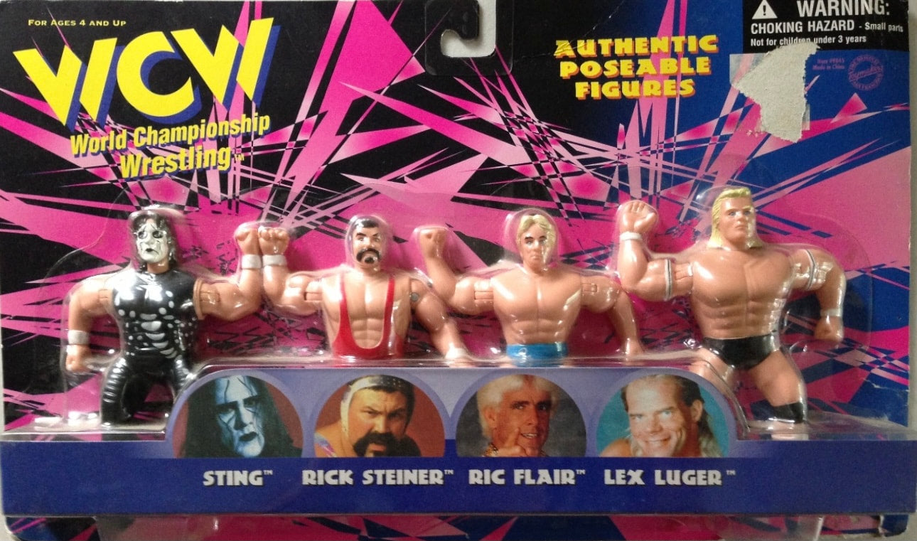 WCW OSFTM 4.5" Articulated Multipacks Sting, Rick Steiner, Ric Flair & Lex Luger Action & Toy Figures PWcatalog