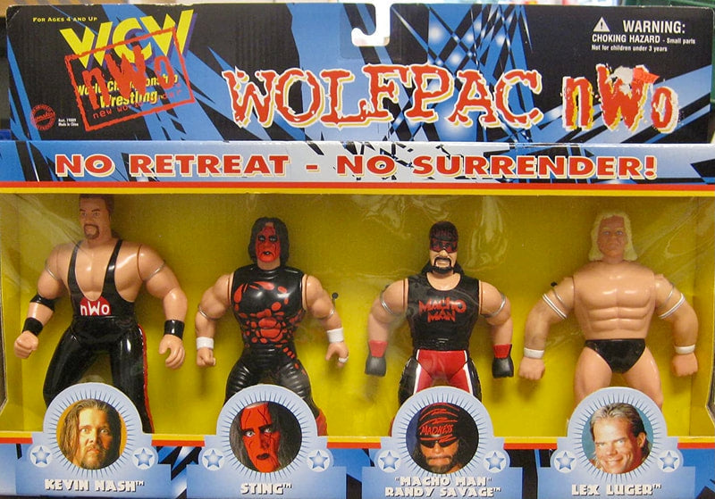 WCW OSFTM 6.5" Articulated Multipacks nWo Wolfpac: Kevin Nash, Sting, "Macho Man" Randy Savage & Lex Luger Action & Toy Figures PWcatalog