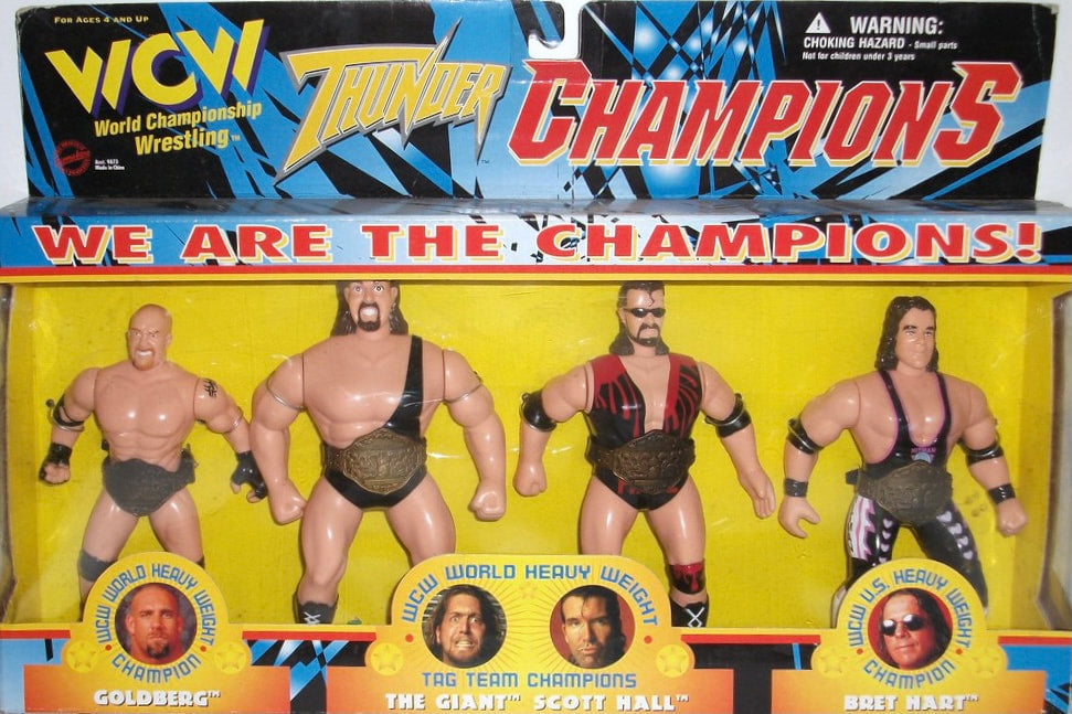 WCW OSFTM 6.5" Articulated Multipacks Thunder Champions: Goldberg, The Giant, Scott Hall & Bret Hart Action & Toy Figures PWcatalog