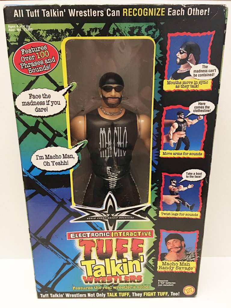 WCW Toy Biz Tuff Talkin' Wrestlers "Macho Man" Randy Savage Action & Toy Figures PWcatalog