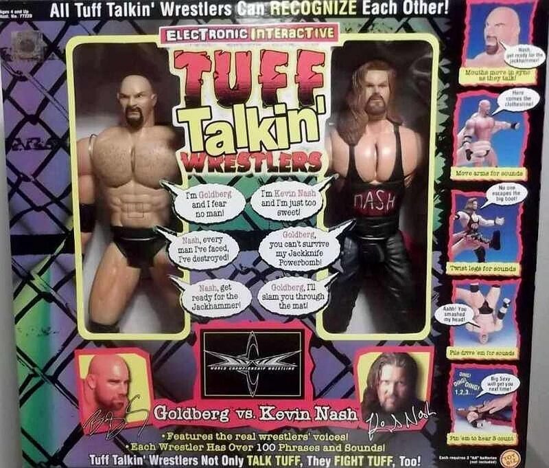 WCW Toy Biz Tuff Talkin' Wrestlers Goldberg vs. Kevin Nash Action & Toy Figures PWcatalog