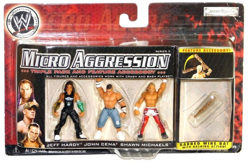 WWE Jakks Pacific Micro Aggression 5 Jeff Hardy, John Cena & Shawn Michaels Action & Toy Figures PWcatalog