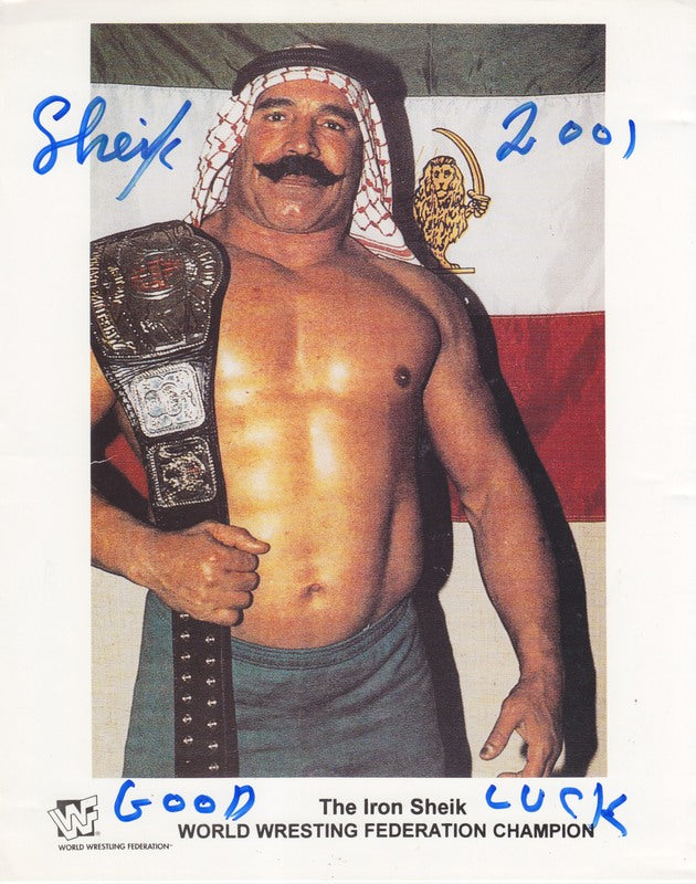 WWF CHAMPION Iron Sheik (signed) (undated) color PWcatalog