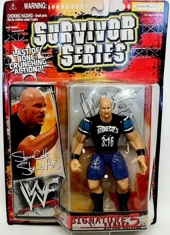 1999 WWF Jakks Pacific Signature Series 5 "Silver Edition" Stone Cold Steve Austin Action & Toy Figures PWcatalog