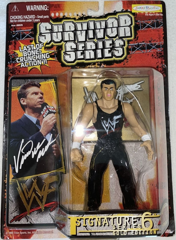 1999 WWF Jakks Pacific Signature Series 6 "Gold Edition" Vince McMahon PW Catalog 1999 WWF Jakks Pacific Signature Series 6 "Gold Edition" Vince McMahon PW Catalog
