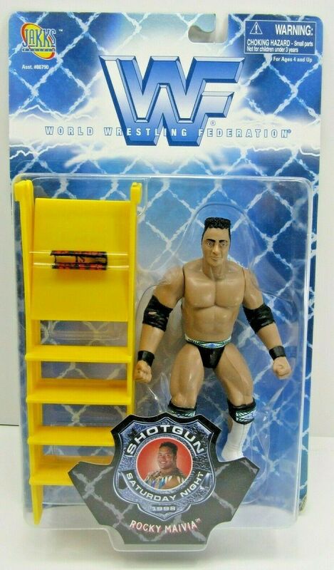 1998 WWF Jakks Pacific Shotgun Saturday Night Series 1 Rocky Maivia Action & Toy Figures PWcatalog
