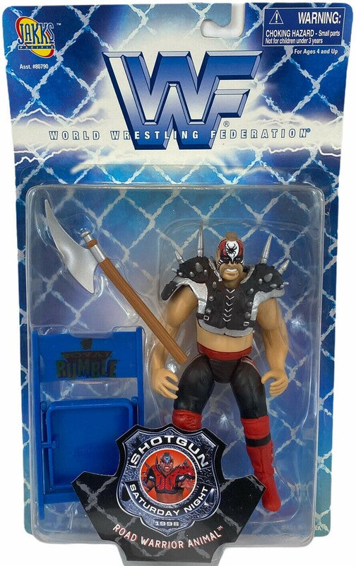 1998 WWF Jakks Pacific Shotgun Saturday Night Series 1 Road Warrior Animal Action & Toy Figures PWcatalog