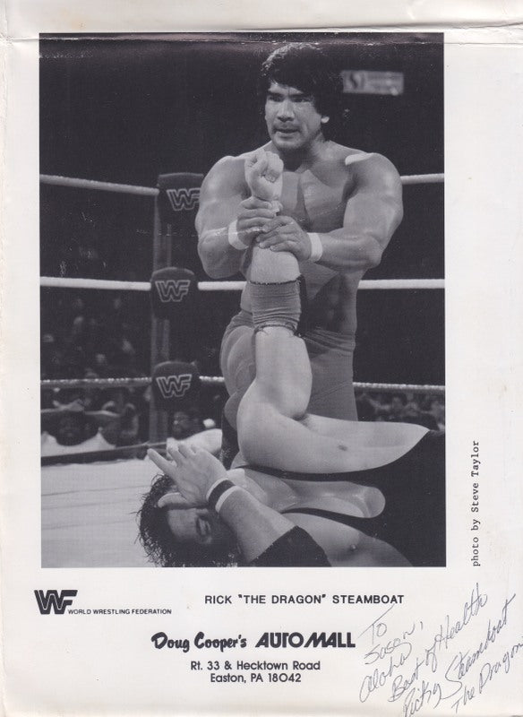 1986 Ricky "The Dragon" Steamboat autographed promotional event PWcatalog