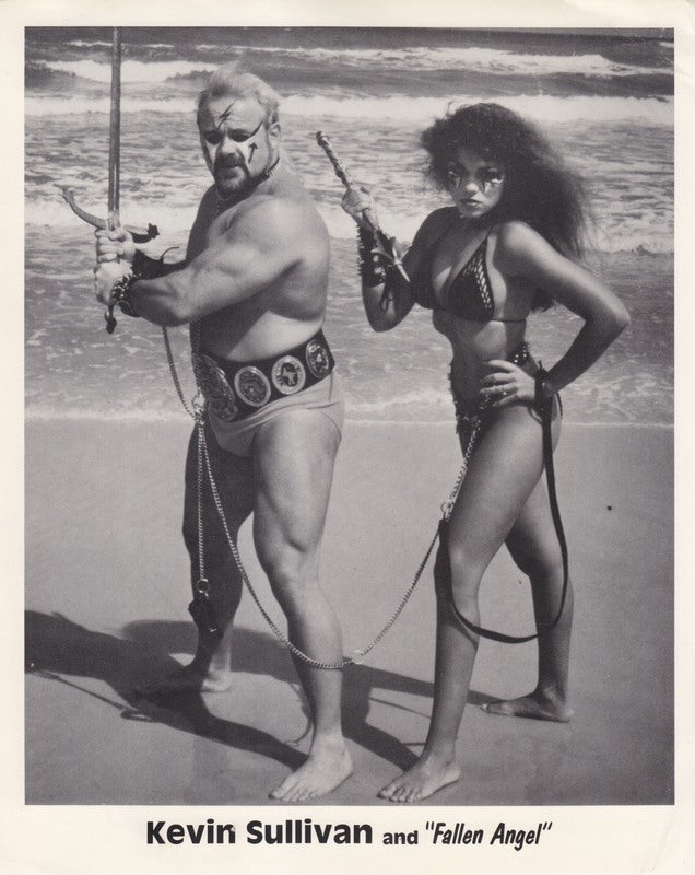 1980's NWA CWF Kevin Sullivan w/The Fallen Angel Promo Photo PWcatalog