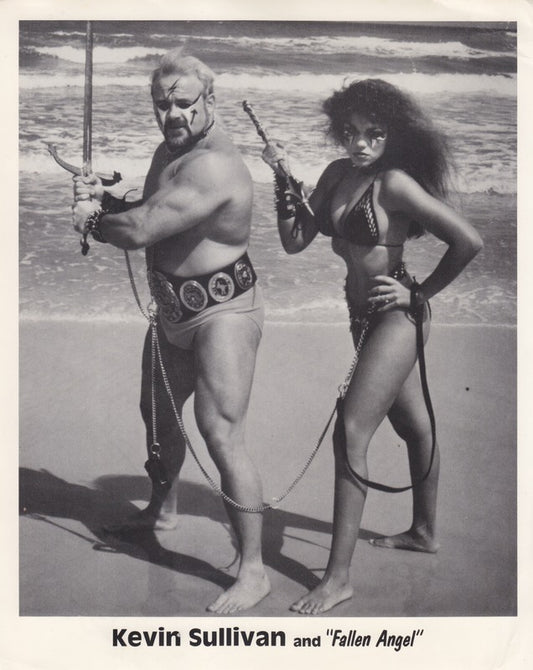 1980's NWA CWF Kevin Sullivan w/The Fallen Angel Promo Photo PWcatalog
