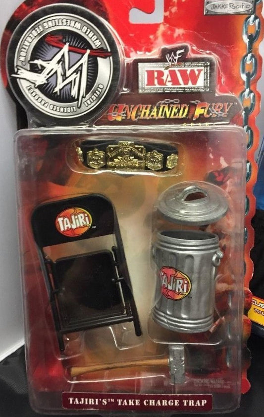 2002 WWF Jakks Pacific Unchained Fury Accessory Sets: Tajiri's Take Charge Trap Action & Toy Figures PWcatalog