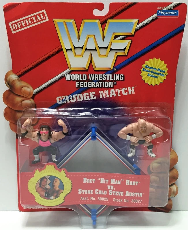 WWF Playmates Toys Grudge Match Bret "Hit Man" Hart vs. Stone Cold Steve Austin Action & Toy Figures PWcatalog