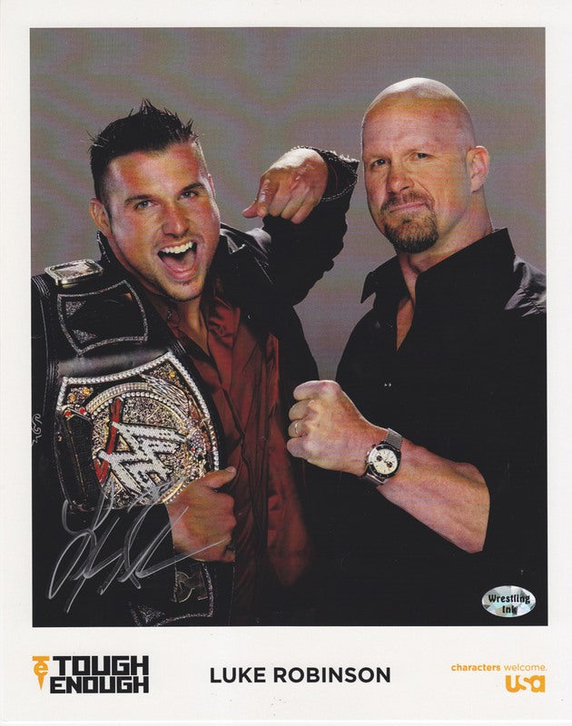 2011 USA NETWORK Tough Enough Luke Robinson(signed) w/Steve Austin color PWcatalog