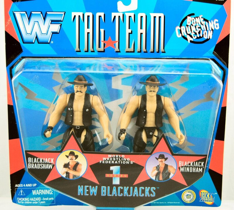 1997 WWF Jakks Pacific Tag Team Series 1 New Blackjacks: Blackjack Bradshaw & Blackjack Windham Action & Toy Figures PWcatalog