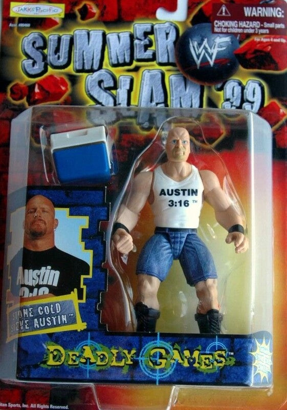1999 WWF Jakks Pacific SummerSlam '99 "Deadly Games" Stone Cold Steve Austin Action & Toy Figures PWcatalog