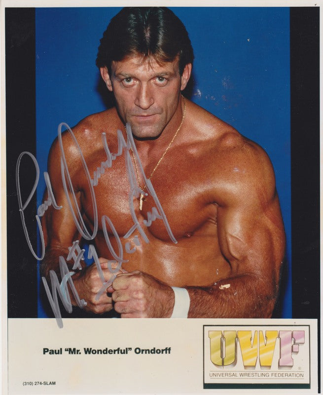1990's UWF Paul "Mr. Wonderful" Orndorff (signed) Promo Photo PWcatalog