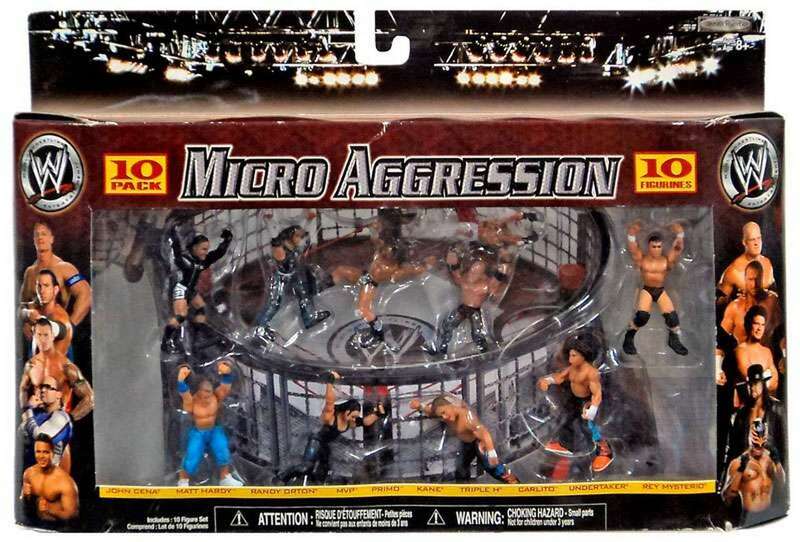WWE Jakks Pacific Micro Aggression Multipack: John Cena, Matt Hardy, Randy Orton, MVP, Primo, Kane, Triple H, Carlito, Undertaker & Rey Mysterio Action & Toy Figures PWcatalog