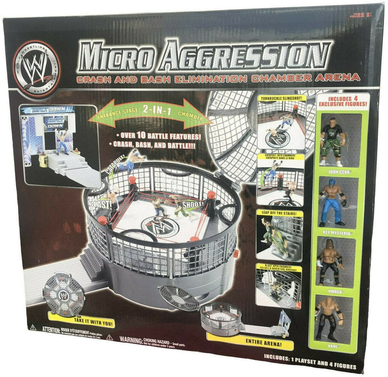 WWE Jakks Pacific Micro Aggression Crash and Bash Elimination Chamber Arena Action & Toy Figures PWcatalog