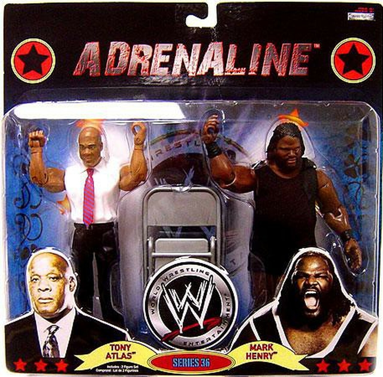 WWE Jakks Pacific Adrenaline 36 Tony Atlas & Mark Henry Action & Toy Figures PWcatalog