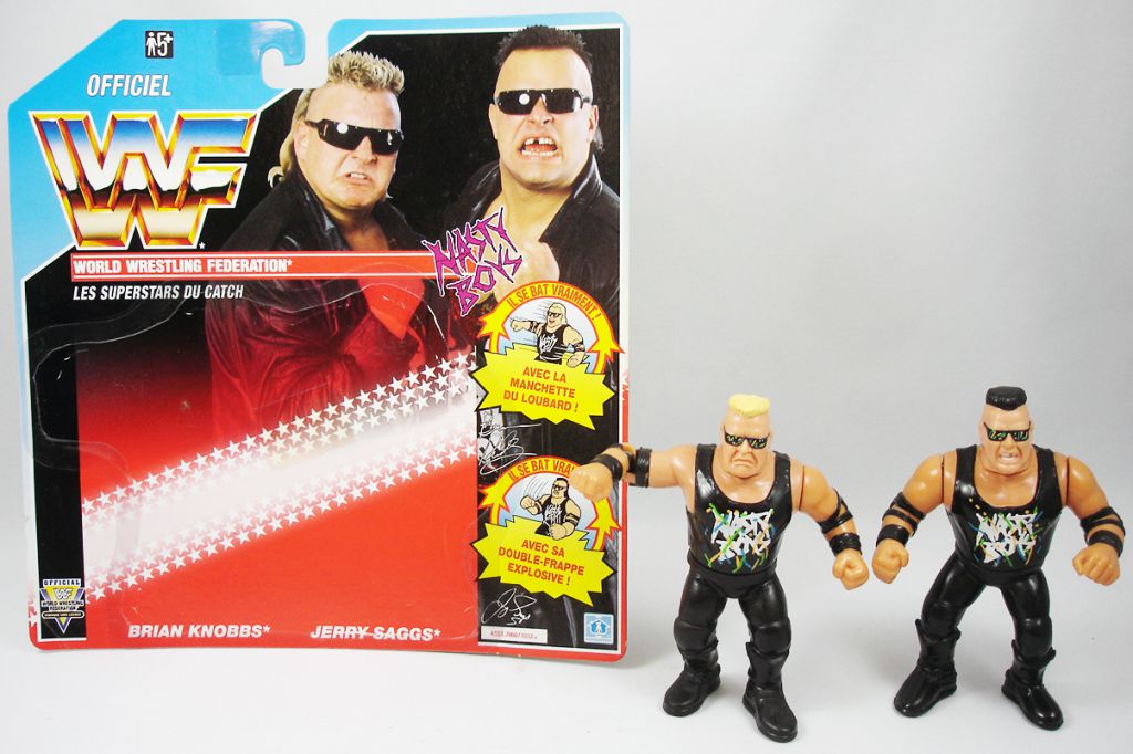 WWF Hasbro 4 Nasty Boys: Brian Knobs with Nasticizer! & Jerry Sags with Punk Pounder! Action & Toy Figures PWcatalog