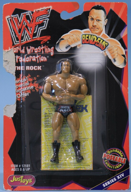 WWF Just Toys Bend-Ems 14 The Rock Action & Toy Figures PWcatalog
