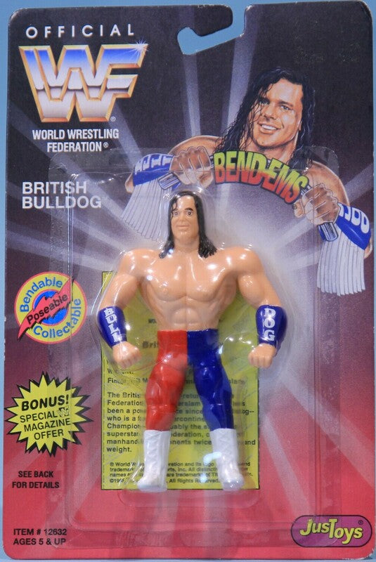 WWF Just Toys Bend-Ems 2 British Bulldog Action & Toy Figures PWcatalog