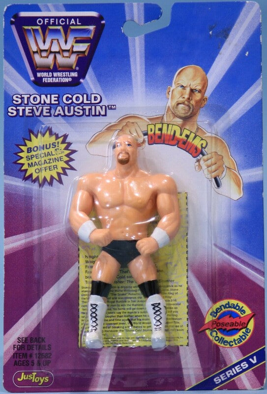 WWF Just Toys Bend-Ems 5 Stone Cold Steve Austin Action & Toy Figures PWcatalog