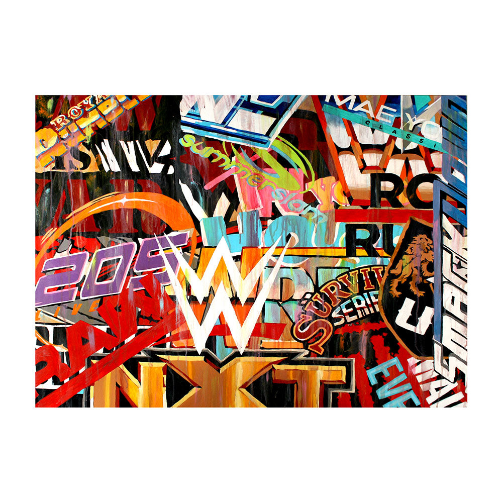 WWE Logos 11 x 14 Rob Schamberger Art Print