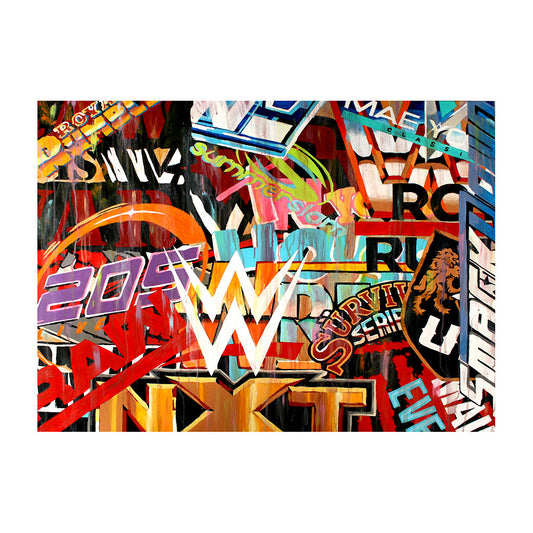 WWE Logos 11 x 14 Rob Schamberger Art Print Wall art PW Catalog