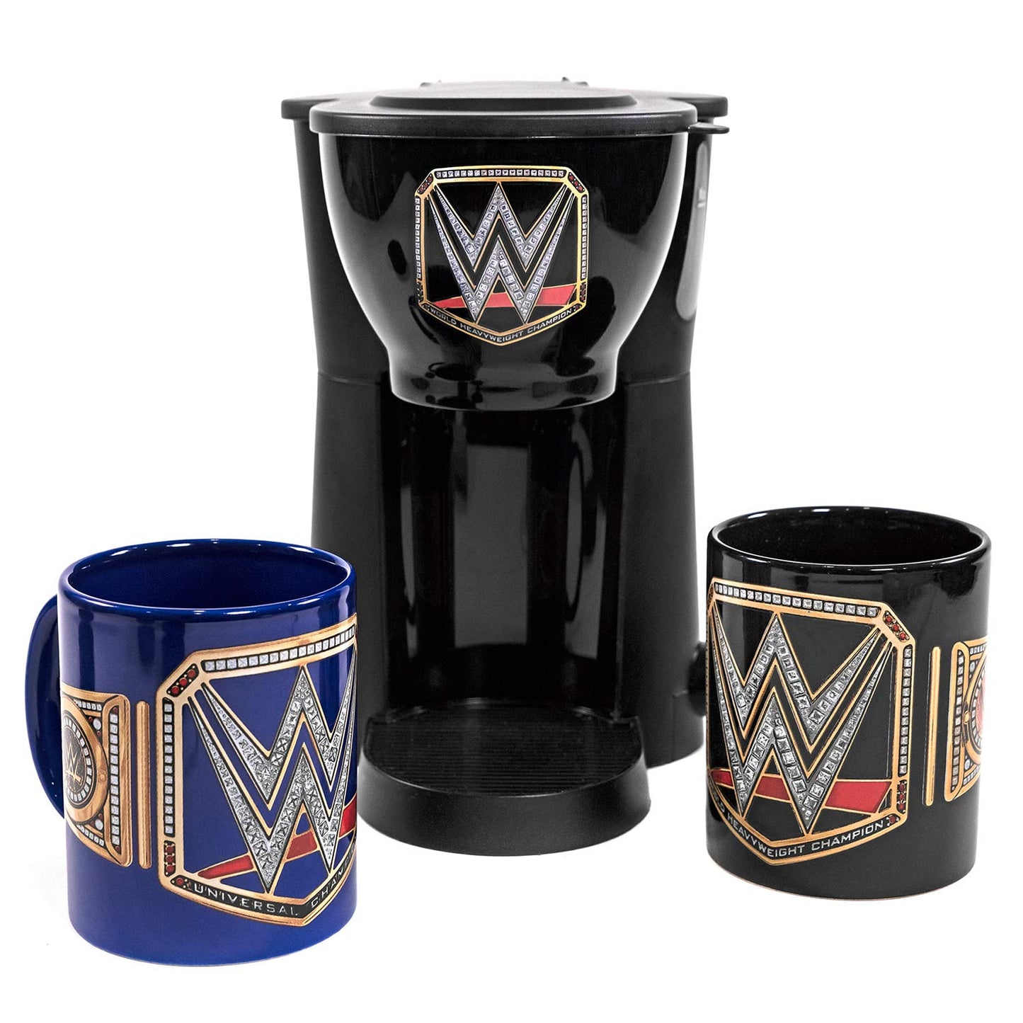 WWE Championship Coffee Maker & Mugs Set
