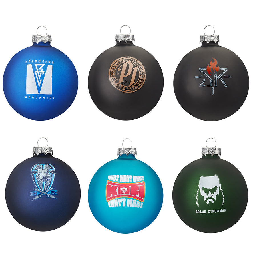 WWE Superstars 2019 Glass Ball Ornament 6-Pack Set