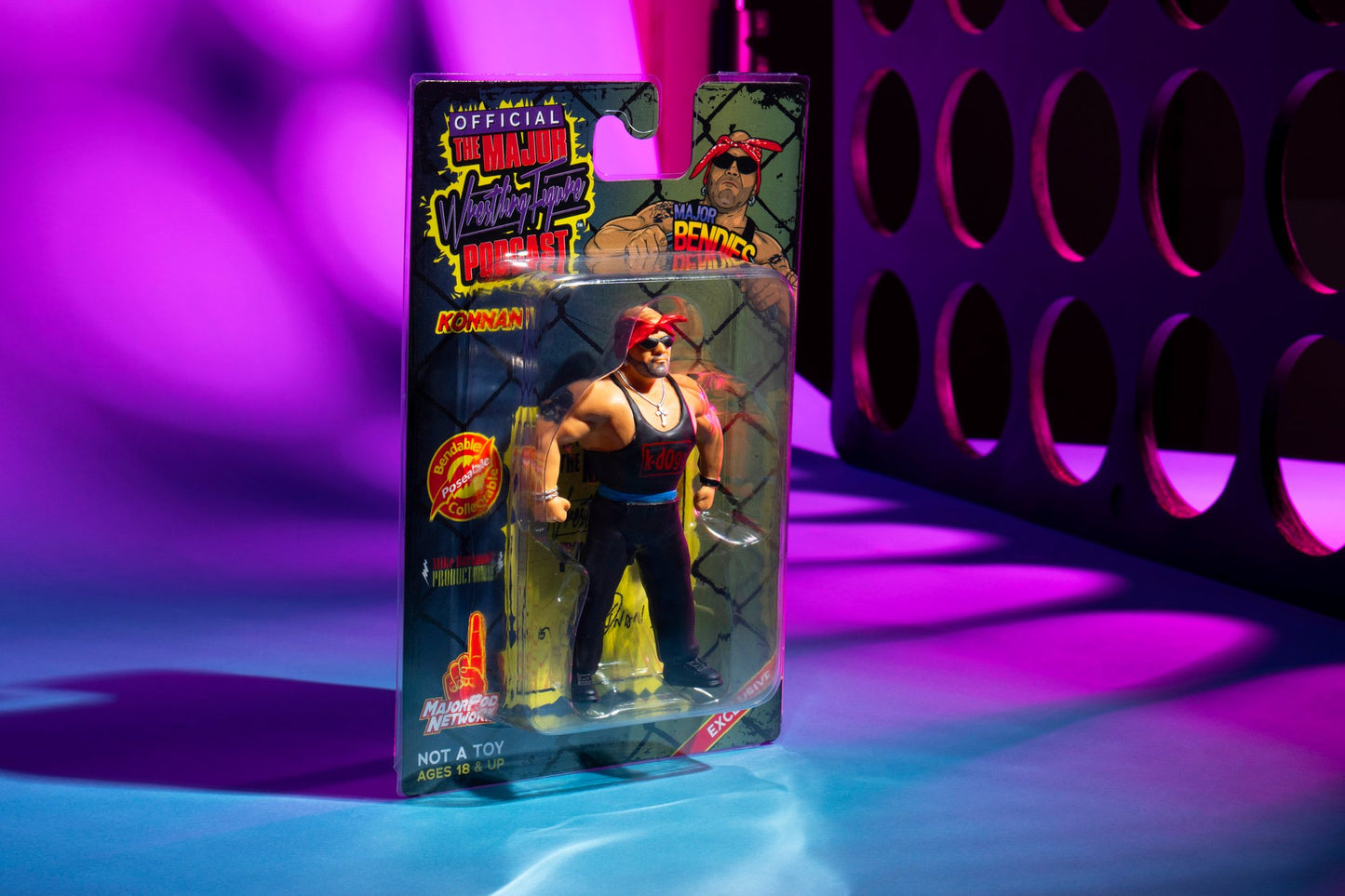Major Wrestling Figure Podcast Major Bendies Konnan [Exclusive] Action & Toy Figures PWcatalog