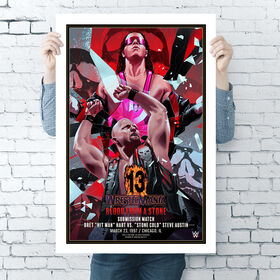 WrestleMania 13 Bret Hart vs. Steve Austin Legendary Moments Poster Wall art PW Catalog