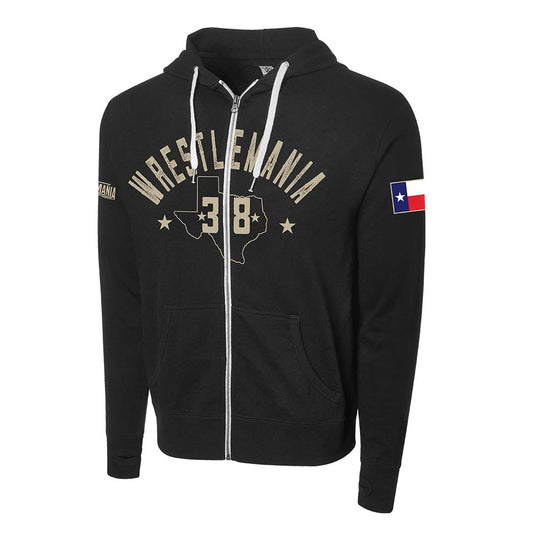 WrestleMania 38 Lightweight Full-Zip Hoodie Sweatshirt