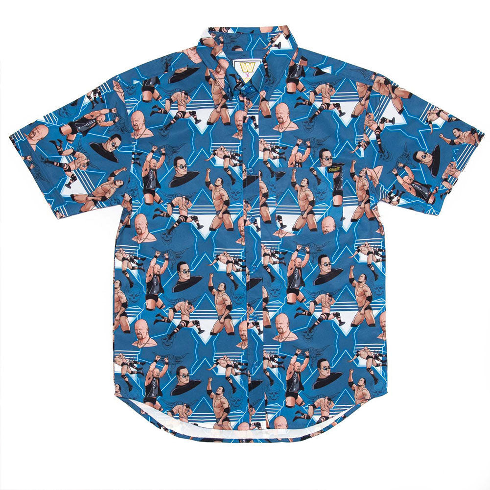 WrestleMania X7 Austin vs Rock RSVLTS Button Down Shirt 1