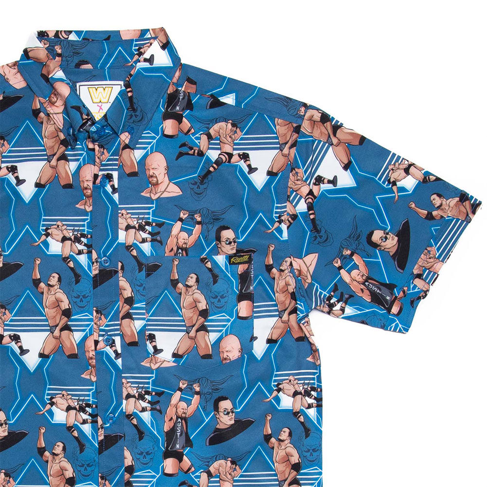 WrestleMania X7 Austin vs Rock RSVLTS Button Down Shirt 2