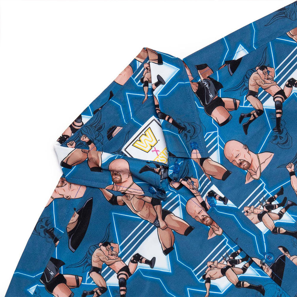 WrestleMania X7 Austin vs Rock RSVLTS Button Down Shirt 3