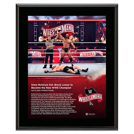 WrestleMania 36 Drew McIntyre 10 x 13 Limited Edition Plaque Plaque PW Catalog