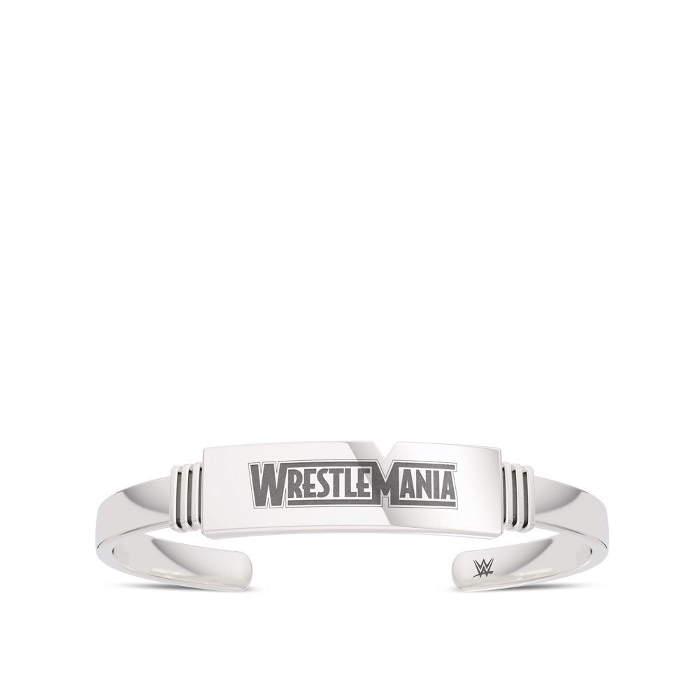 WrestleMania 35 Bixler Ribbed Cuff Bracelet in Sterling Silver