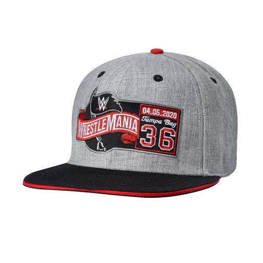 WrestleMania 36 Grey Snapback Baseball Hat Hat PW Catalog