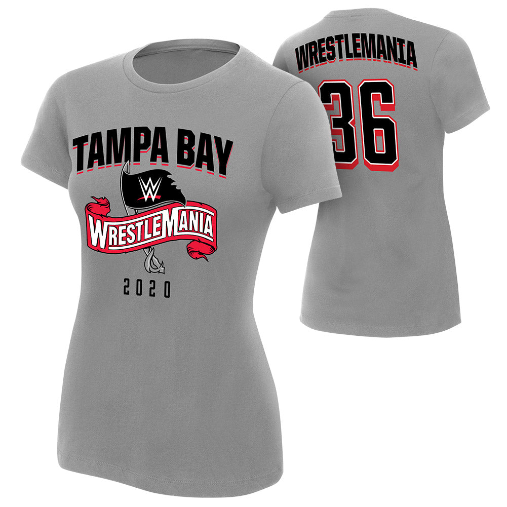 WrestleMania 36 "Sports Style" Women's Grey T-Shirt T-Shirt PW Catalog