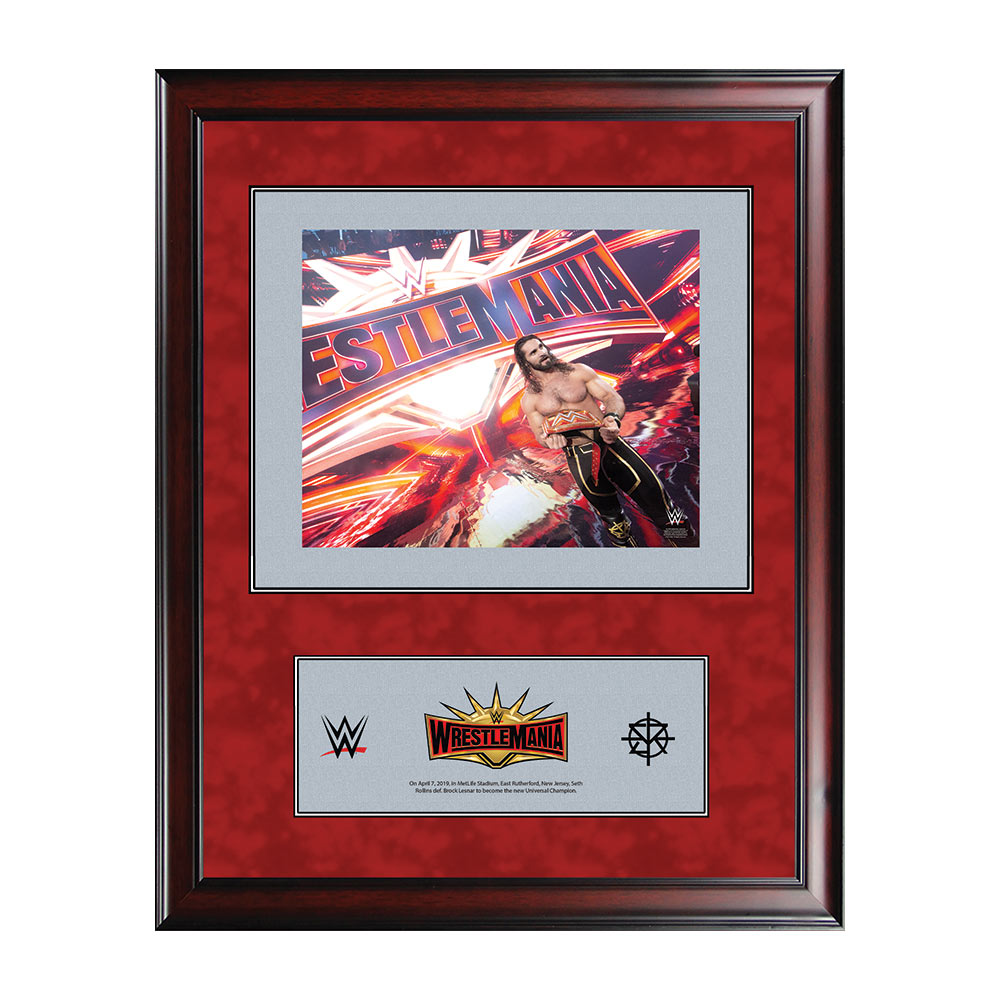 Seth Rollins WrestleMania 35 16 x 19 Ring Canvas Print Plaque