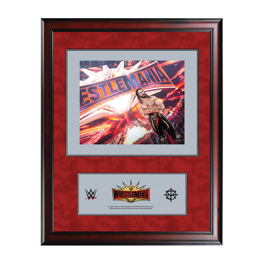 Seth Rollins WrestleMania 35 16 x 19 Ring Canvas Print Plaque